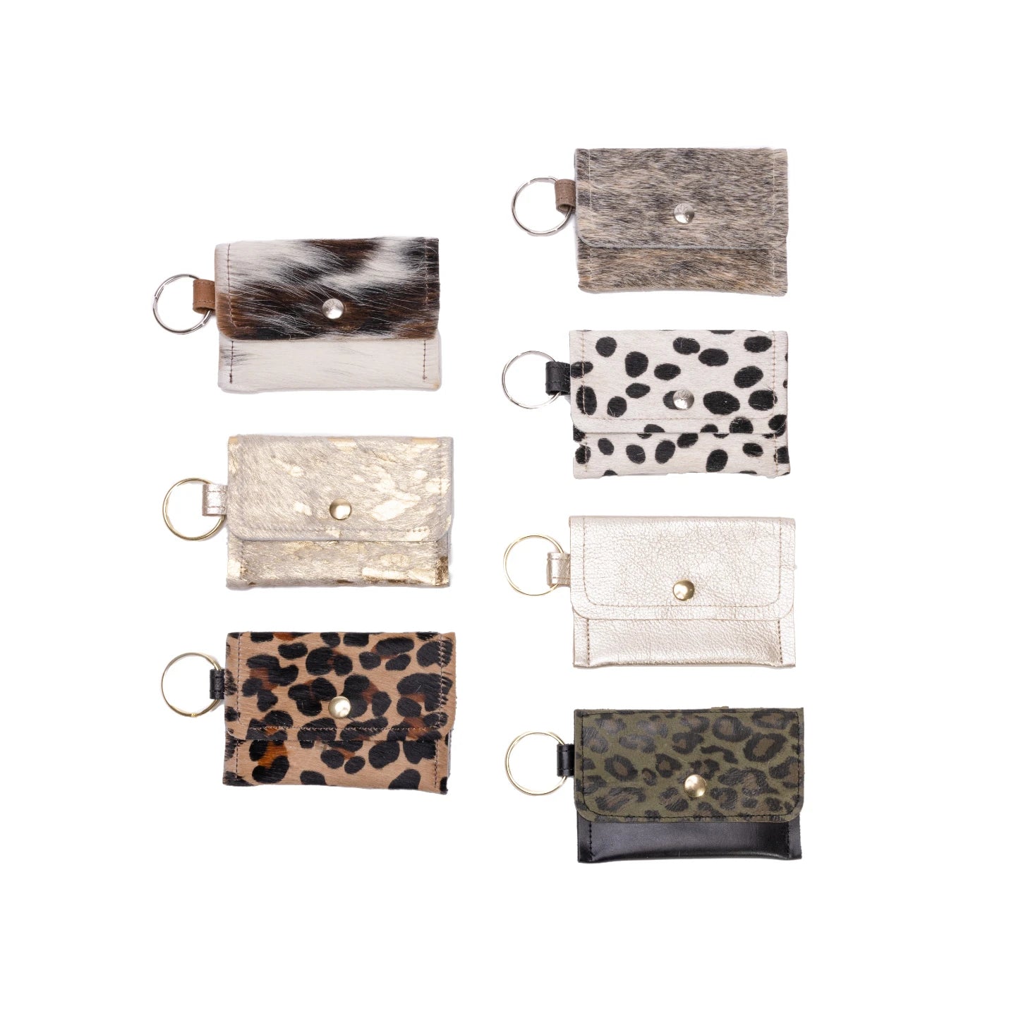 Print Leather Keychain Wallet