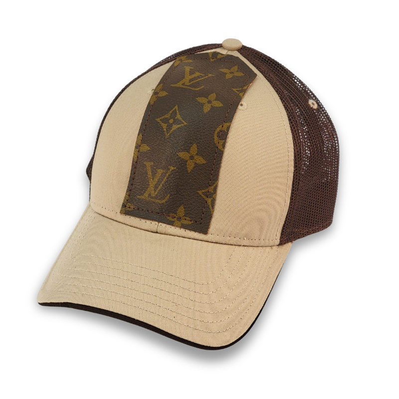 Couture Cap Trucker Hat In Upcycled LV, GG