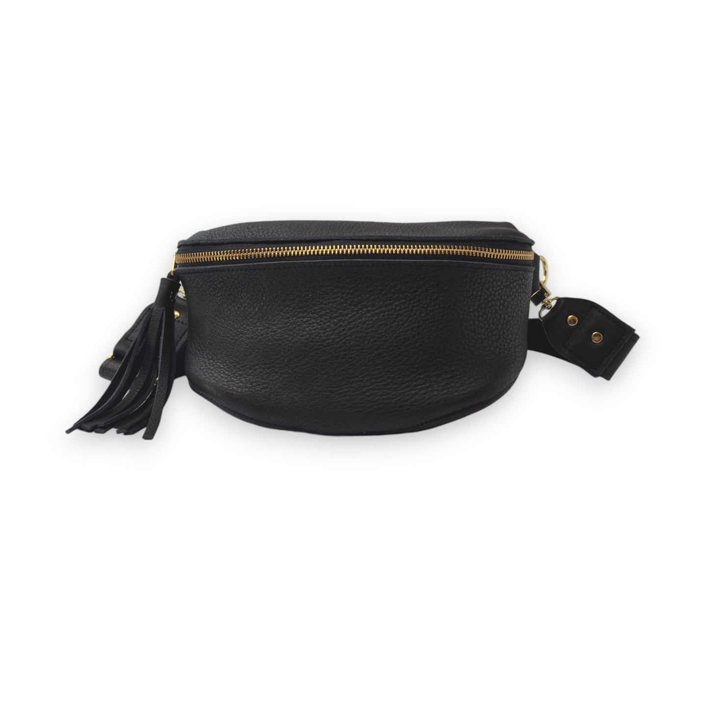 Britt Belt Bag In Black Leather (Pre Made)