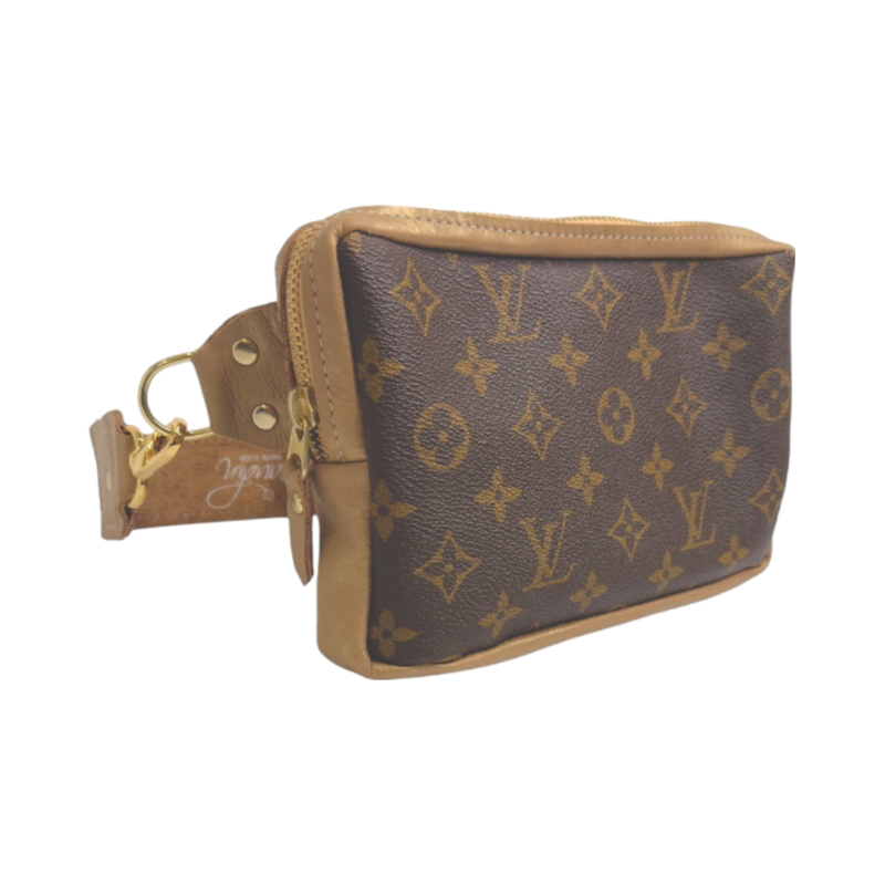 Bella Belt Bag In Bronze Leather | Upcycled LV Full Front