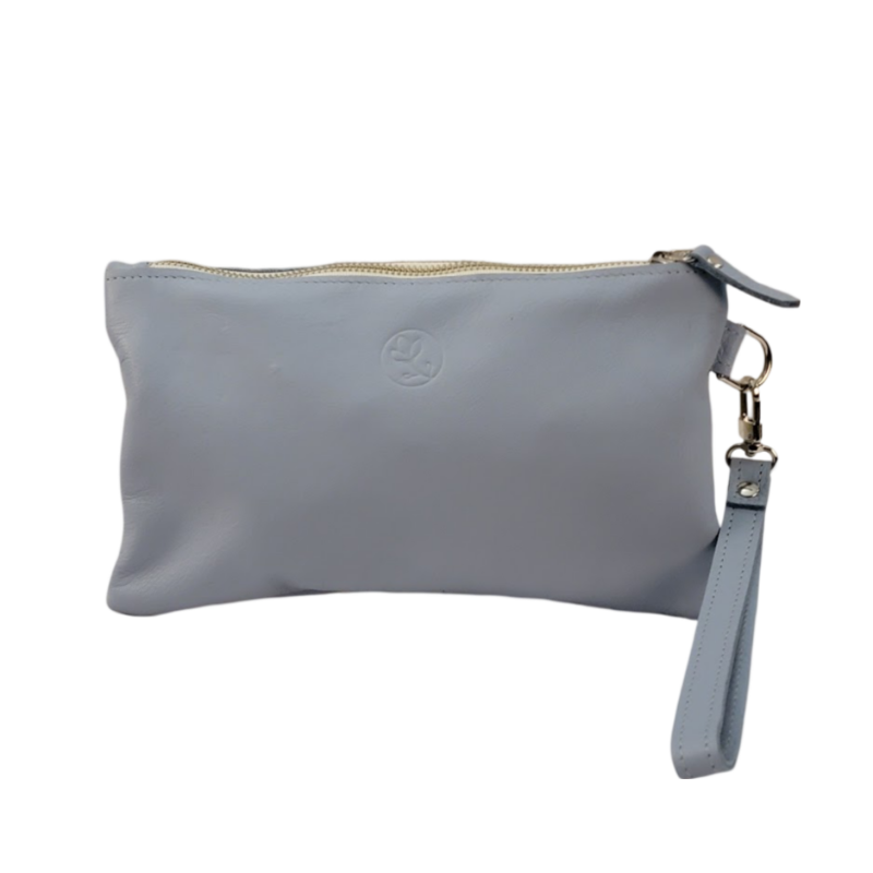 Cathy Wristlet In Chambray Leather | Upcycled GG