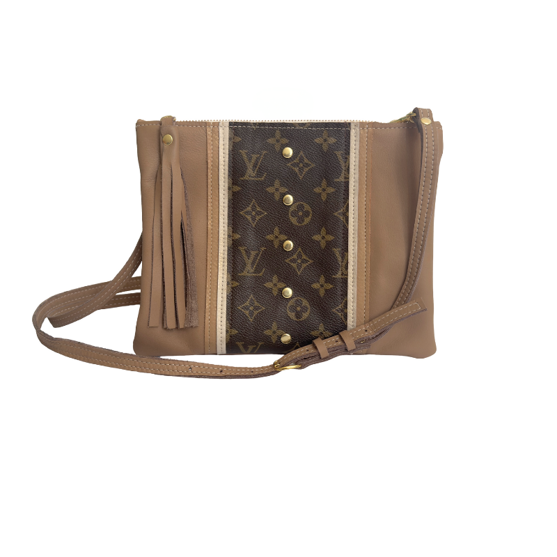 Upcycled LV Crossbody Bag in Mocha Mousse Leather | Caroline