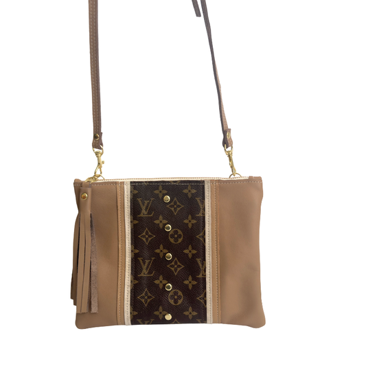 Upcycled LV Crossbody Bag in Mocha Mousse Leather | Caroline