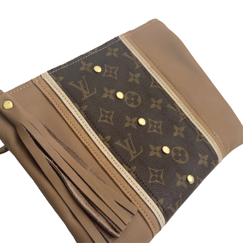 Upcycled LV Crossbody Bag in Mocha Mousse Leather | Caroline