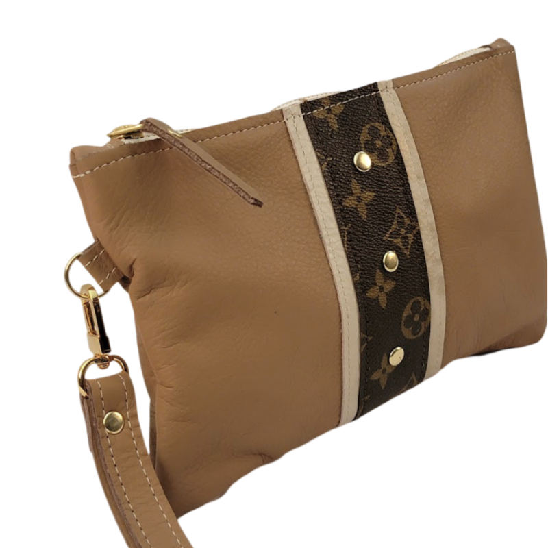 Side angle Louis Vuitton Wristlet with Strap