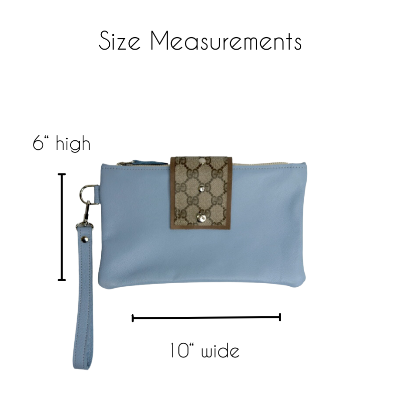 Stella Wristlet In Chambray Leather | Upcycled GG