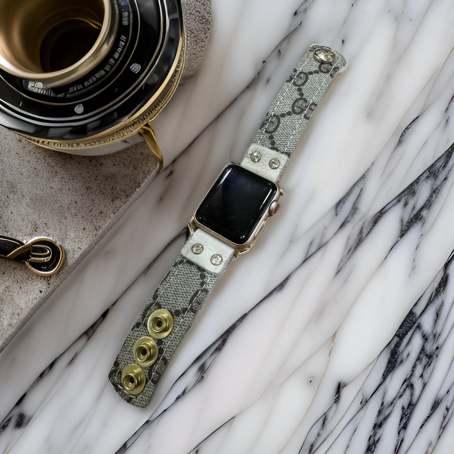 Upcycle Gucci Apple Watch Band In Leather