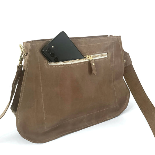 Alison Crossbody In Mocha Leather | Upcycled LV (Pre Made)