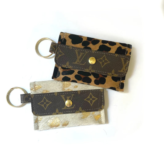 Leather LV Keychain Wallet